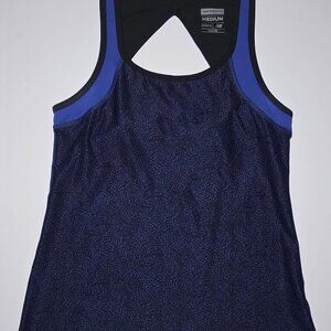 New Balance Womens Black and Blue Athletic Exercise Tank Top Size Medium